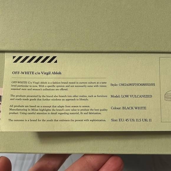 OFF White Virgil Abloh Low Vulcanized Black Sneakers. Nearly new. Size 45. - Picture 4 of 16